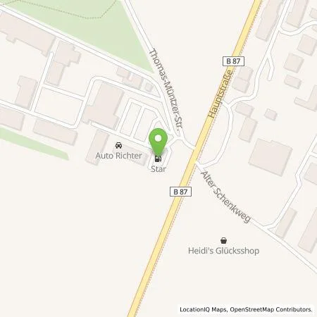 Standortübersicht der Tankstelle star in 06648 Eckartsberga