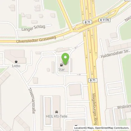 Standortübersicht der Tankstelle star in 39128 Magdeburg
