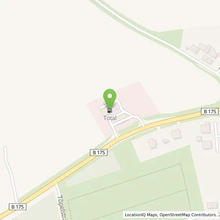 Standortübersicht der Tankstelle Total in 04746 Hartha