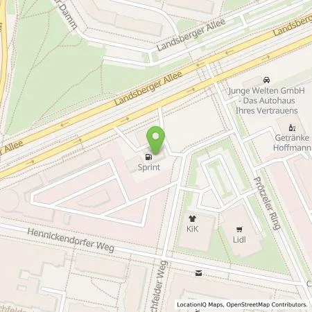 Standortübersicht der Tankstelle Sprint in 12681 Berlin