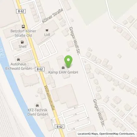 Standortübersicht der Tankstelle Kamp EAW GmbH (Tankautomat) in 57518 Betzdorf