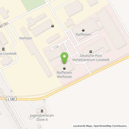 Standortübersicht der Autogas (LPG) Tankstelle: Raiffeisen-Warengen. Lunestedt e.G. in 27612, Loxstedt