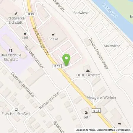 Standortübersicht der Tankstelle BayWa Tankstelle Eichstätt in 85072 Eichstätt