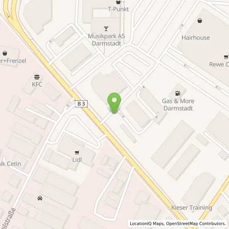 Standortübersicht der Tankstelle Gas & More Darmstadt in 64293 Darmstadt