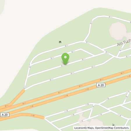 Standortübersicht der Autogas (LPG) Tankstelle: BAB-Tankstelle Fuchsberg Nord (LPG der Aral AG) in 23992, Glasin
