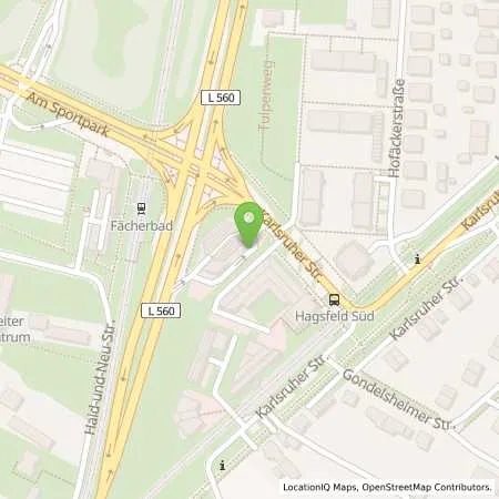 Standortübersicht der Tankstelle Total Tankstelle in 76139 Karlsruhe