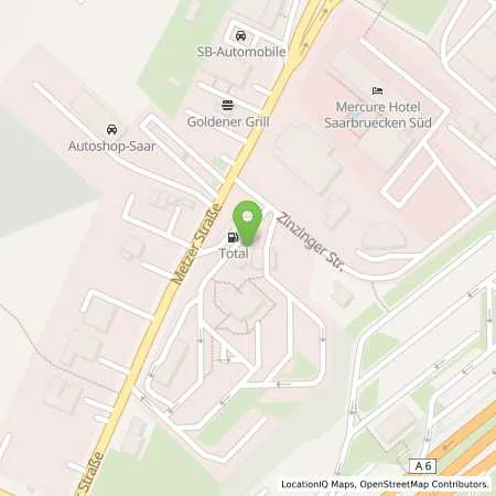 Standortübersicht der Tankstelle Total Tankstelle in 66117 Saarbrücken
