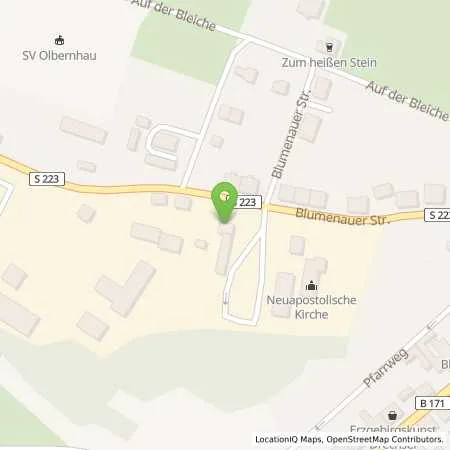 Standortübersicht der Tankstelle Total Tankstelle Claus-Peter Czech in 09526 Olbernhau