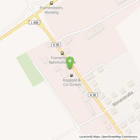 Standortübersicht der Tankstelle Firma Helmut Koppold in 55234 Framersheim