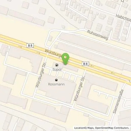 Standortübersicht der Tankstelle SUPOL Tank in 90766 Fürth