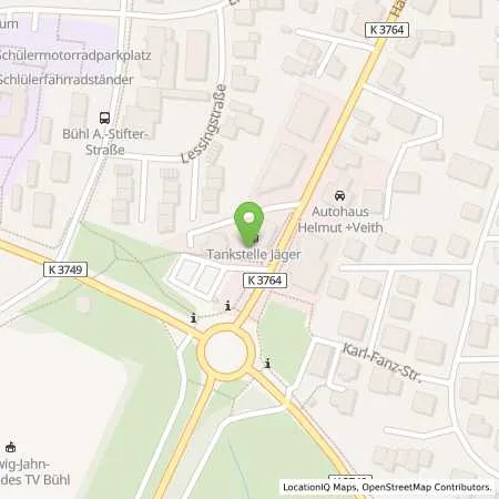 Standortübersicht der Tankstelle Freie Tankstelle Jäger in 77815 Bühl