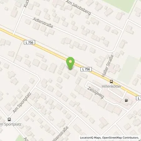 Standortübersicht der Tankstelle Westfalen-Tankstelle in 33803 Steinhagen (Amshausen)