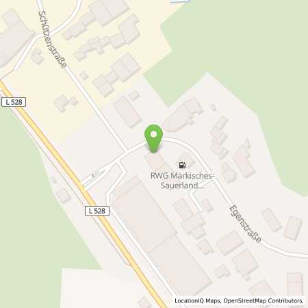 Standortübersicht der Autogas (LPG) Tankstelle: RWG Märkisches-Sauerland eG (Tankautomat) in 58339, Breckerfeld