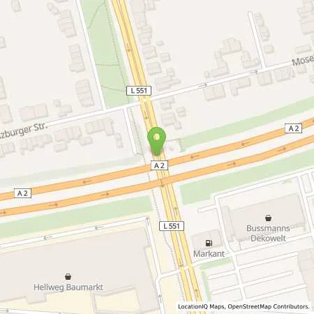 Standortübersicht der Tankstelle Markant-Tankstelle in 45659 Recklinghausen