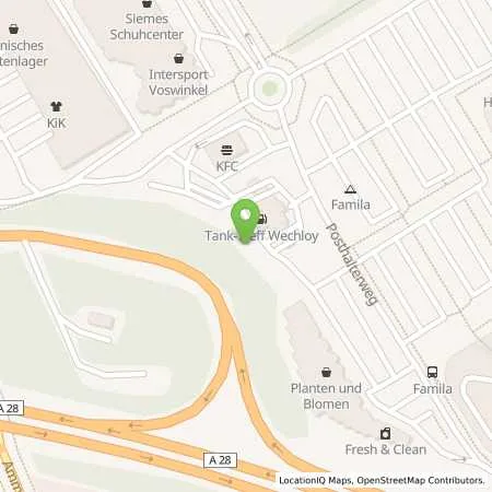 Standortübersicht der Tankstelle Hoyer Tank Treff in 26129 Oldenburg