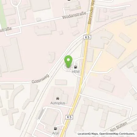 Standortübersicht der Tankstelle HEM-Tankstelle in 38106 Braunschweig