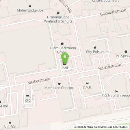 Standortübersicht der Tankstelle Shell Station Gregor Tankstellen GmbH in 67663 Kaiserslautern