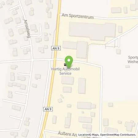 Standortübersicht der Tankstelle Hartig Automobil Service (Tankautomat) in 91629 Weihenzell (Neumühle)