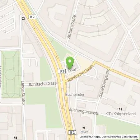 Standortübersicht der Tankstelle Total Station in 04103 Leipzig