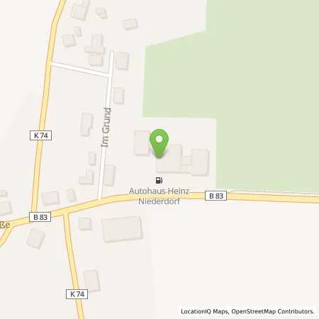 Standortübersicht der Tankstelle Autohaus Heinz Niederdorf GmbH in 31737 Rinteln (Westendorf)