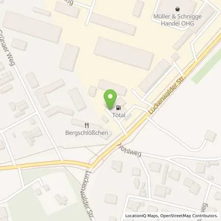 Standortübersicht der Tankstelle Total Tankstelle in 14913 Jüterbog