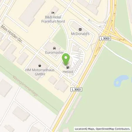 Standortübersicht der Tankstelle HESSOL Tankstelle in 60437 Frankfurt am Main