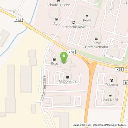 Standortübersicht der Tankstelle ESSO-Tankstelle in 36275 Kirchheim