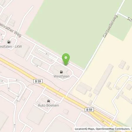 Standortübersicht der Tankstelle Westfalen-Tankstelle in 50829 Köln