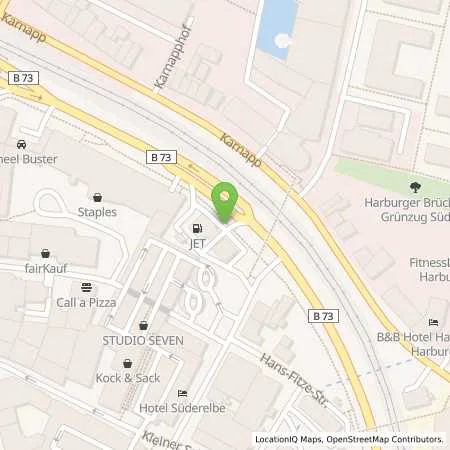 Standortübersicht der Tankstelle JET Tankstelle in 21073 Hamburg (Harburg)