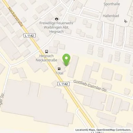 Standortübersicht der Tankstelle TOTAL Station in 71334 Waiblingen (Hegnach)