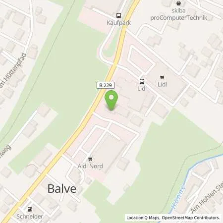 Standortübersicht der Tankstelle Auto Fit Ortlieb (Tankautomat) in 58802 Balve