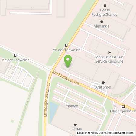 Standortübersicht der Autogas (LPG) Tankstelle: Aral Tankstelle in 76139, Karlsruhe