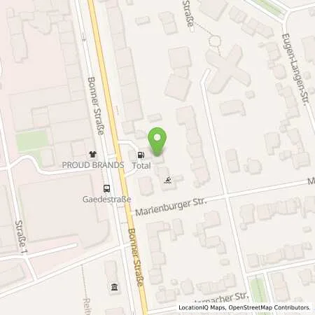 Standortübersicht der Tankstelle Total Tankstelle in 50968 Köln