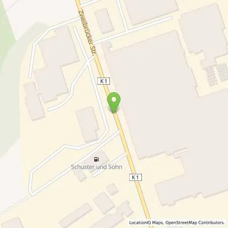 Standortübersicht der Tankstelle Schuster & Sohn KG (Tankautomat) in 66954 Pirmasens