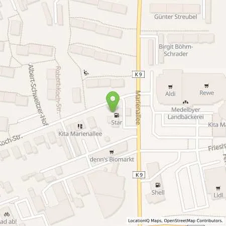 Standortübersicht der Tankstelle Star Tankstelle Jörg Bansemer in 24937 Flensburg