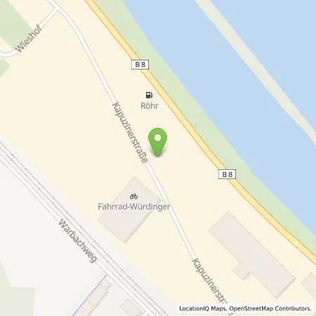 Standortübersicht der Tankstelle Esso Station an der B8, Autohaus Röhr in 94474 Vilshofen