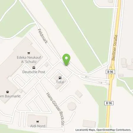 Standortübersicht der Tankstelle TOTAL Tankstelle in 16798 Fürstenberg