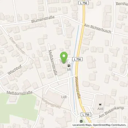 Standortübersicht der Tankstelle BFT Tankstelle Michael Richter in 33106 Paderborn