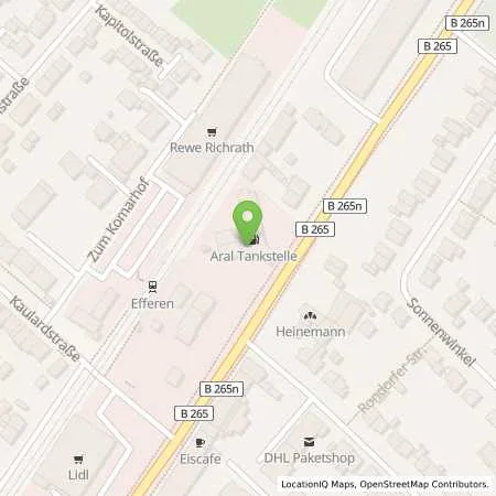 Standortübersicht der Tankstelle ARAL Tankstelle (LPG der Aral AG) in 50354 Hürth (Efferen)