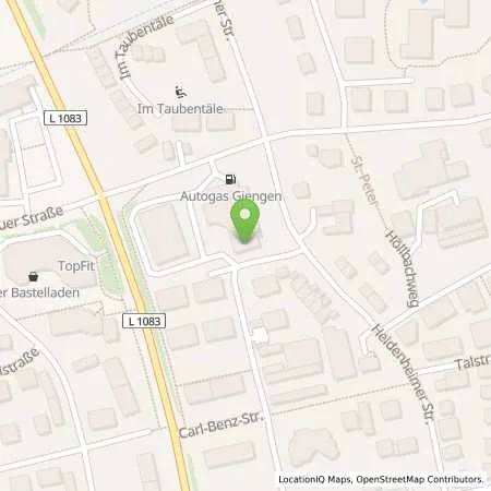 Standortübersicht der Tankstelle Autogas Giengen in 89537 Giengen