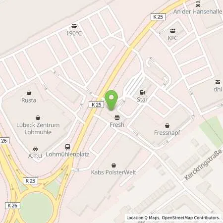 Standortübersicht der Tankstelle Star Tankstelle Kurnaz in 23554 Lübeck