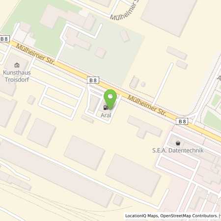 Standortübersicht der Autogas (LPG) Tankstelle: Aral Tankstelle (LPG der Aral AG) in 53840, Troisdorf
