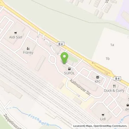 Standortübersicht der Tankstelle Supol Tank in 90480 Nürnberg