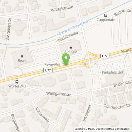 Standortübersicht der Tankstelle Autohaus Burger (Esso) in 76456 Kuppenheim