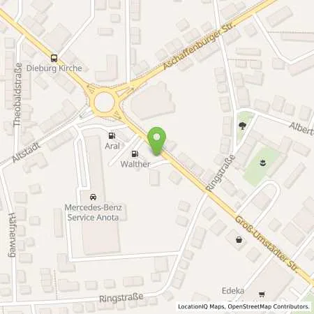 Standortübersicht der Tankstelle Walther Tankstelle Brandau in 64807 Dieburg