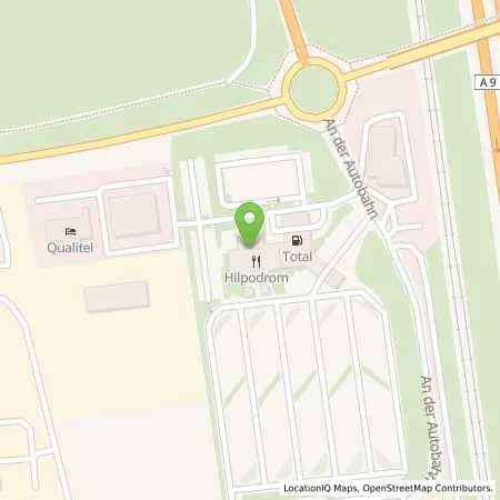 Standortübersicht der Tankstelle TOTAL Autohof Hilpodrom in 91161 Hilpoltstein