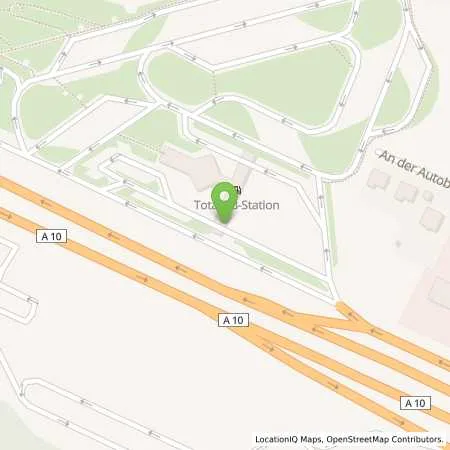 Standortübersicht der Tankstelle TOTAL Raststätte Michendorf-Nord in 14552 Michendorf