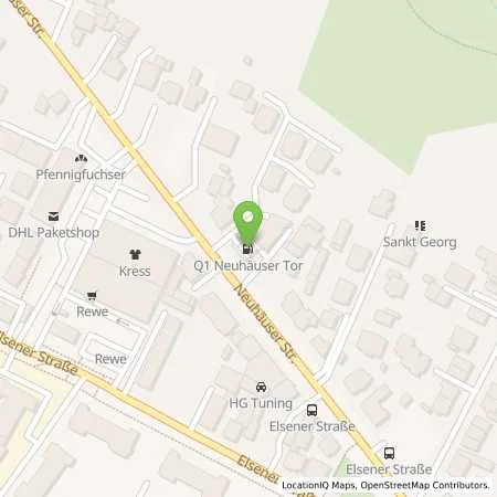 Standortübersicht der Tankstelle Q1 Tankstelle Herr Heppel in 33102 Paderborn