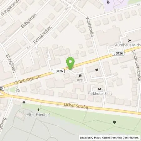 Standortübersicht der Tankstelle ARAL Tankstelle (LPG der Aral AG) in 35394 Gießen
