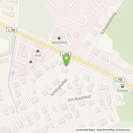 Standortübersicht der Tankstelle Aral-Tankstelle Markus Wistinghausen in 33689 Bielefeld